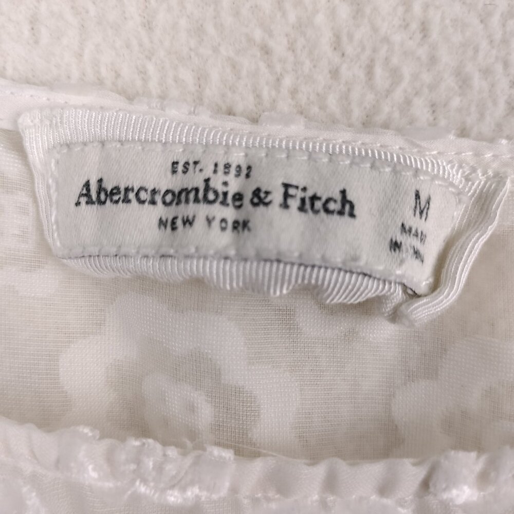 Abercrombie & Fitch White Shear Fairy Top Womens M Floral Gauzy Cottagecore Y2K - Picture 6 of 15